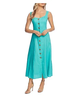 VINCE CAMUTO Womens Turquoise Sleeveless V Neck Midi Fit + Flare Dress XS • $14.99