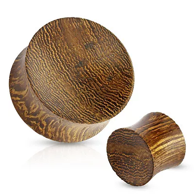 Pair Of Concave Saddle Fit Snake Wood Organic Ear Plugs • $10.95