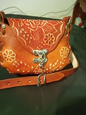  New Genuine Mexican Latigo Leather Purse Hand Tooled/embroidered Small W/rose • $30