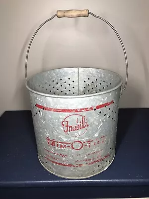 Vtg Frabill’s Min-O-Life No. 990 Galvanized Minnow Bucket Bait Pail W/ Handle • $15.99