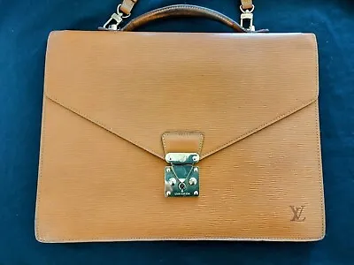 LOUIS VUITTON Epi Leather Porte Documents Vintage Briefcase Tan Men Or Women • $325