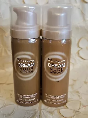 2-maybelline-dream Nude-airfoam-air-infused Makeup-spf 16-360 Light Cocoa-sealed • $9.95