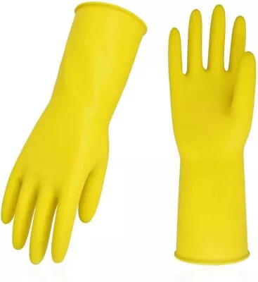 Large Household Rubber Gloves Non Slip Long Sleeve Washing Up Cleaning Garden • £44.86