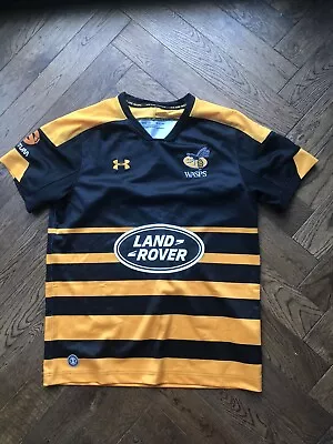 London Wasps Under Armour 2018 2019 Rugby Heatgear Shirt • £24.99