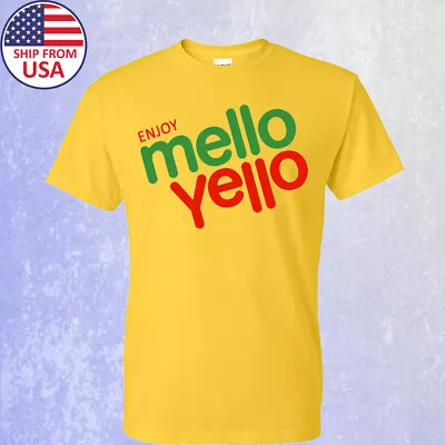 Enjoy Mello Yello Logo Men's Yellow T-shirt Size S-5XL • $15.29