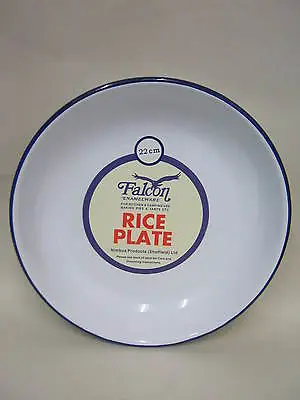 2 X White Falcon Enamel Round Pie Rice Plate Baking Dish Tin 22cm • £13.99