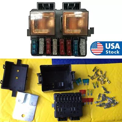 2-Way Relay Fuse Box W/ 8 Fuses Blade For Automotive Car Truck Boat Marine 12V • $18.96