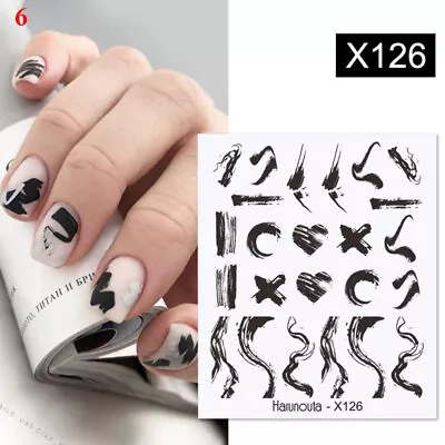 Nail Water Decals Stickers Wave Leaves Flower Butterfly Nail Art Decoration +@ • $0.73