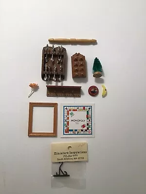 Dollhouse Miniatures Spoon Rack Spice Rack Frame Shelf  Monopoly Board Etc. • $9.99