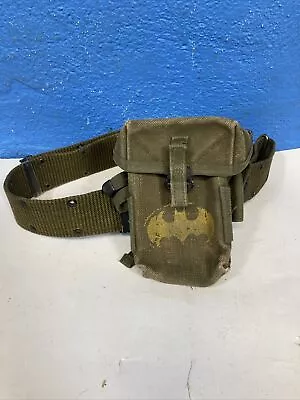 Vietnam 1963 Pouch Small Arms Ammunition & Green OD Web￼ Belt Batman Insignia • $35