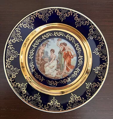 Vintage EPIAG D.F. Cobalt Gold Plate Carlsbad Fine Porcelain De Boheme Czech • $40