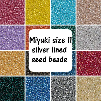 Miyuki Size 11/0 Seed Beads Silver Lined Colours 22 Grams • £4