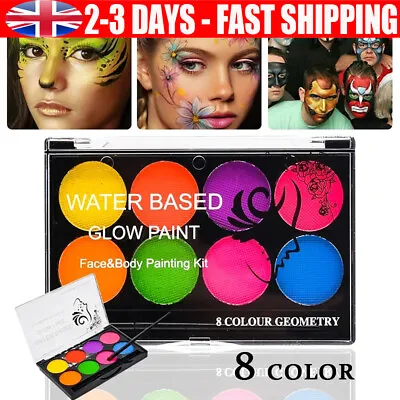 Face Paint Kit Professional Body Party Halloween Washable 8 Colour Palette UK • £4.90