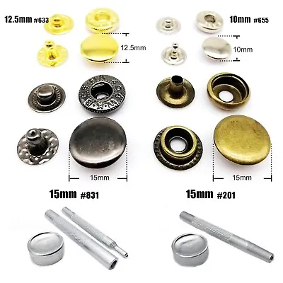 Metal Press Stud Snap Button Popper Fastener For Leather Clothes Jacket Repair • $13.49