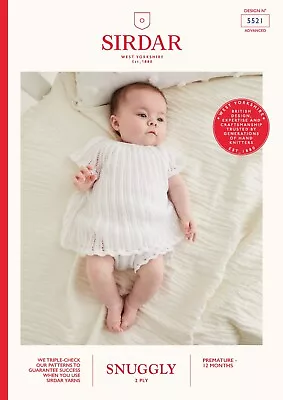 Sirdar Snuggly Baby 2 Ply Knitting Pattern - 5521 Dress & Pants • £4.65