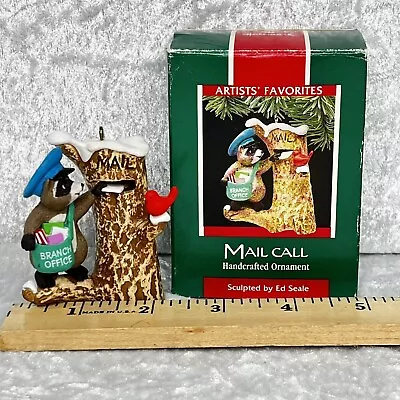 1989 Hallmark Christmas Ornament MAIL CALL Mailman Raccoon Branch Office • $4.87