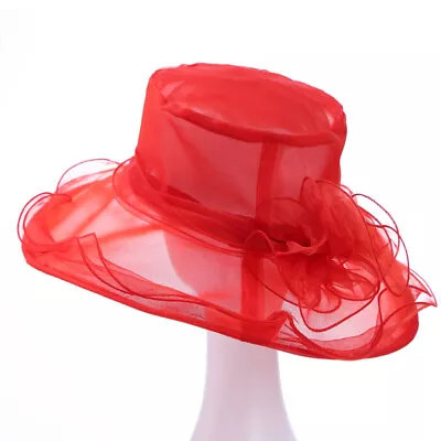 Large Hat Fascinator Weddings Ladies Day Race Royal Ascot Hatinator Brim Organza • £7.19