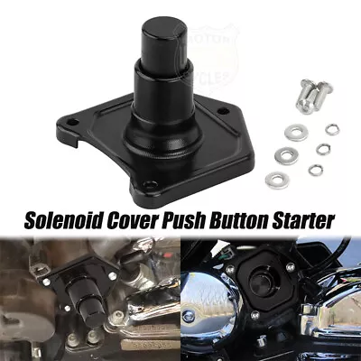 Black Solenoid Cover Push Button Starter For Harley Big Twin Model 1991-2017  • $14.42