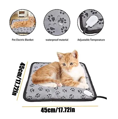 Adjustable Heating Pad For Cat Dog Pet Electric Heater Mat Warmer Bed Waterproof • $12.73