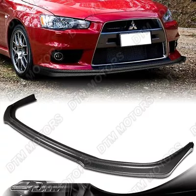 For 08-15 Mits.EVO X 10 Evolution R-Style Carbon Look Front Bumper Lip Spoiler • $105.99