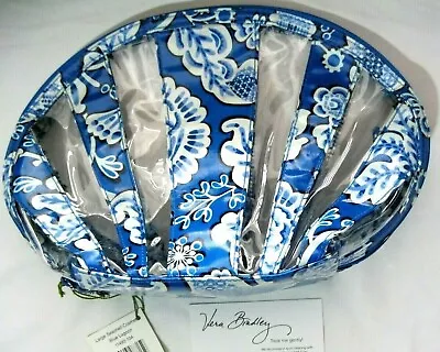 Vera Bradley BLUE LAGOON Large SEASHELL COSMETIC Case For PURSE Tote DUFFEL  NWT • $44.95