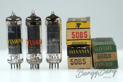 £64.25 • Buy 3 Vintage Sylvania 50B5/A4388 Miniature Tetrode Audio Output Valve - BangyBang T