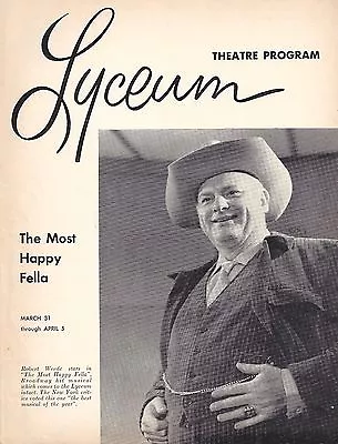 Frank Loesser  MOST HAPPY FELLA  Robert Weede / Art Lund '58 Minneapolis Program • $19.99