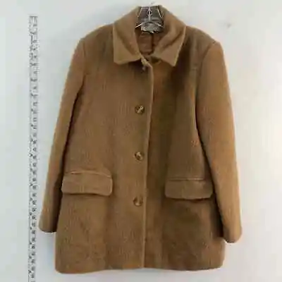 Larry Levine Tan Wool Alpaca Mohair Coat Overcoat - Women's Size 14 • $60