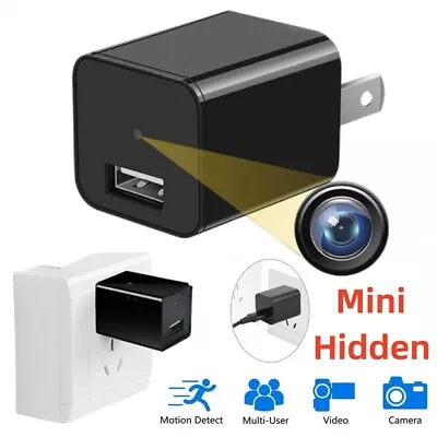 1080P USB Mini Charger US Wall Plug Camera Security Cam Motion Detection DVR HD • $25.99