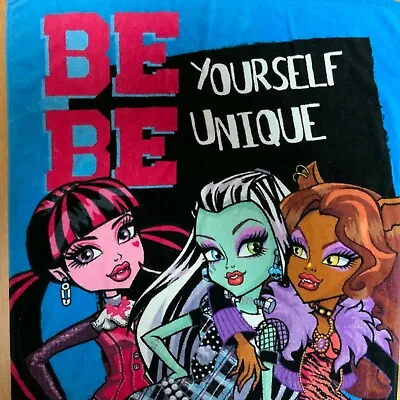 Monster High Beach Towel 28X54 Frankie Stein  Draculaura  Clawdeen Wolfe  Mattel • $12.99