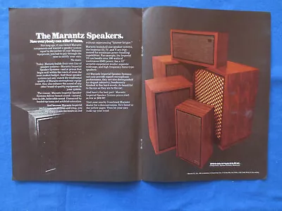 Marantz Imperial III IV V Speakers Magazine Ad 2 Pages Audio Mag August 1970 • $18.70