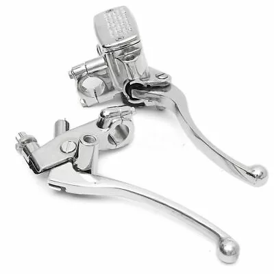 7/8  Motorcycle Handlebar Hydraulic Brake Master Cylinder & Clutch Lever Chrome • $39.99