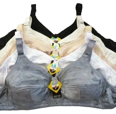 Lot 6 Bras Design Wire Free No Wire Support Padded B C  32 34 36 38 40 #401 • $29.99