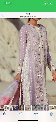 Pakistani DESIGNER Suit Crimson Maria B Elan  Zaha Eid Collection Suffuse • £65