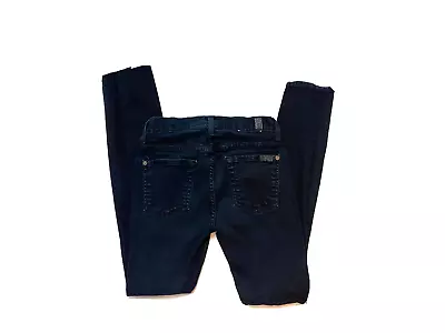 74AM 7 For All Mankind Cigarette Skinny Jeans Ink Dark Indigo Dean Jeans 24 00 • $17.50