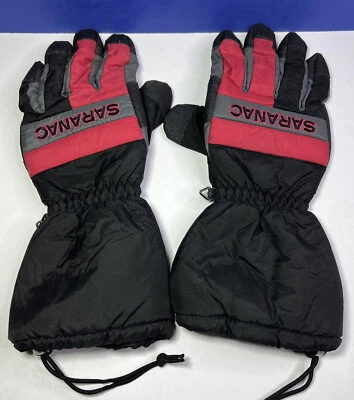 $41.56 • Buy Vintage SARANAC Nylon & PVC Viynl Winter Snow Gloves Mens XL Black, Red, Gray
