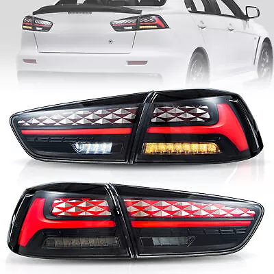 VLAND LED Smoked Tail Lights For 2008-2020 Mitsubishi Lancer W/Sequential L+R • $269.99