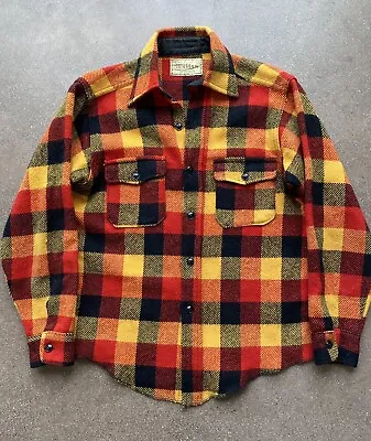 VINTAGE MELTON MCM WOOL PLAID FLANNEL SHIRT USA Made 1960’s GRUNGE Rare Shacket • $70