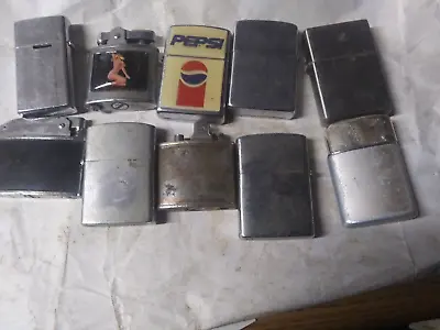 Lot Of 10 Vintage Assorted Cigar Cigarette Lighters All As Found With No ZIPPOS • $40