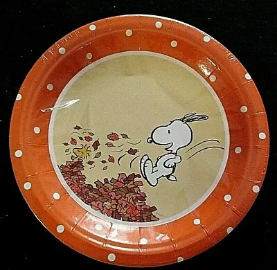 Snoopy Peanuts Plate 7  Dessert Fall Halloween Thanksgiving 8 PK • $7.95