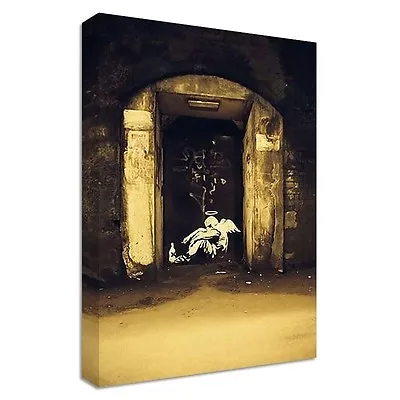 Banksy Fallen Angel Canvas | LARGE WALL ART | Print Street Cans Film Brick Paint • £24.99