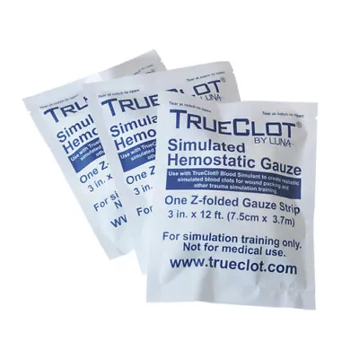 TrueClot Simulated Hemostatic Gauze 12ft Z-packed 3-Pack • $33.13