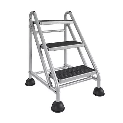 Cosco Step Stool 3-Step Steel Rolling 300lb-Capacity W/ Wheels + Caster Gray • $126.41