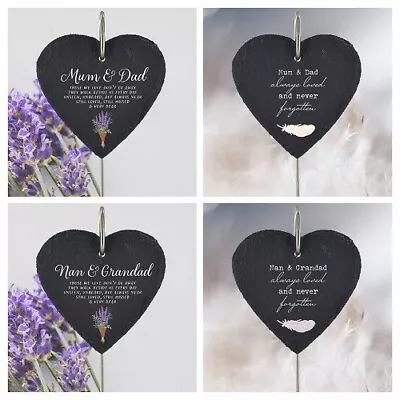 £12.95 • Buy Slate Memorial Plaque Grave Garden Marker Mum &  Dad Nan & Grandad Tribute