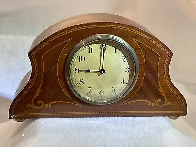 Antique Working French Scroll Victorian Inlaid Mahogany Mantel Shelf Clock • $99