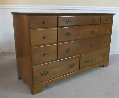 Vintage Ethan Allen Baumritter Maple Dresser Nine Drawer Low Chest • $749