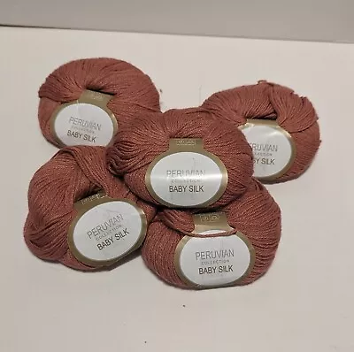 Peruvian Collection Baby Silk Yarn 5 Skeins #2170 Alpaca Silk Elann • $24.99