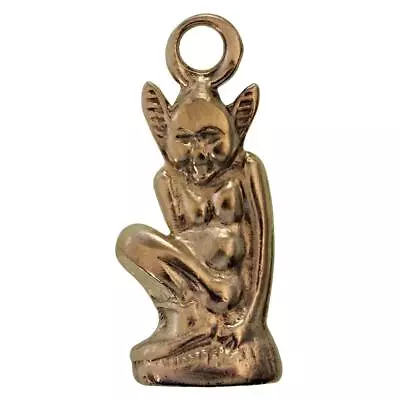 £30 • Buy Vintage Lucky PIXIE Charm BRASS - POLPERRO Piskie Pisky Pixy Pendant - Ref.125