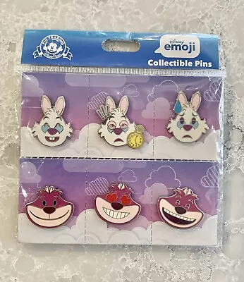 £19.99 • Buy Disney Parks Pin Set Emoji Cheshire Cat White Rabbit Alice In Wonderland Pins