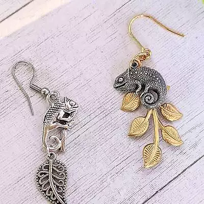 Mismatched Chameleon Two-tone Hook Earrings • $24.49